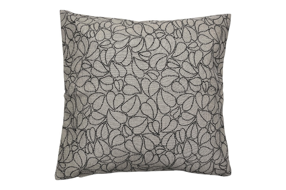 Kissen aus hochwertigem Jacquard-Baumwollmischstoff mit einem Design, das von den Wiener Werkstätten inspiriert ist. Es zeigt geschwungene Blätter in Form von Herzen  in einem  harmonische Muster. ganzes kissen
